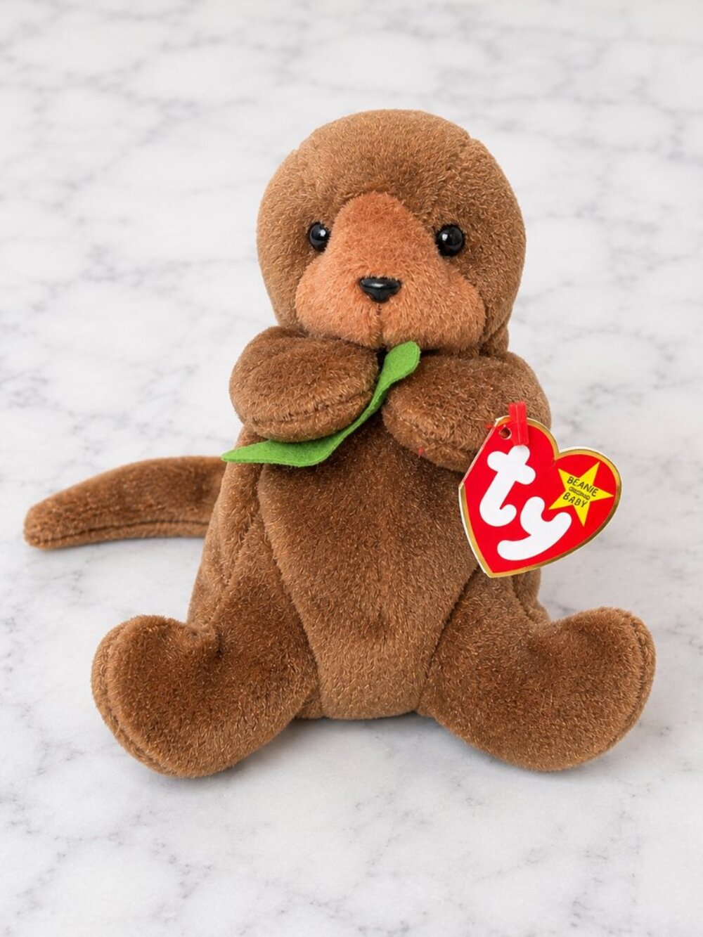 Ty Beanie Baby Seaweed the Otter 1996 Retired Brown Plush w/ Tags Vintage
